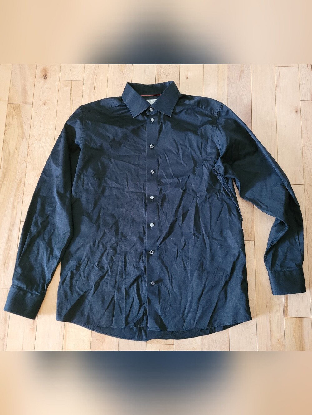 Eton men's size XL (neck size 17) black button up dress shirt